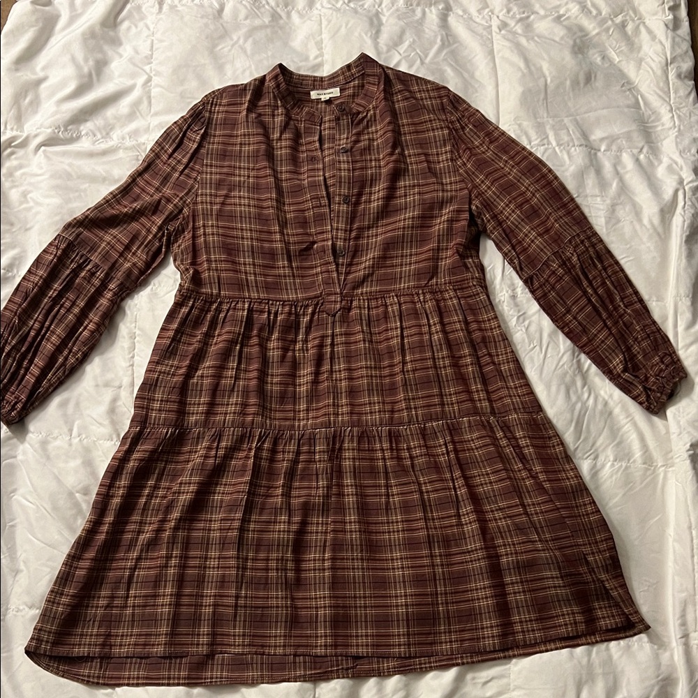 Elegant Plaid Long Sleeve Dress